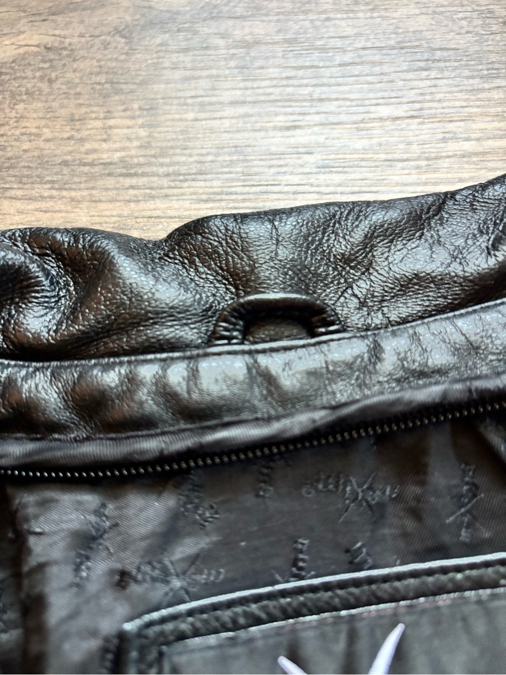 Maxima Black Leather Button-Front Jacket; NO Zipper Pull - Picture 4 of 16